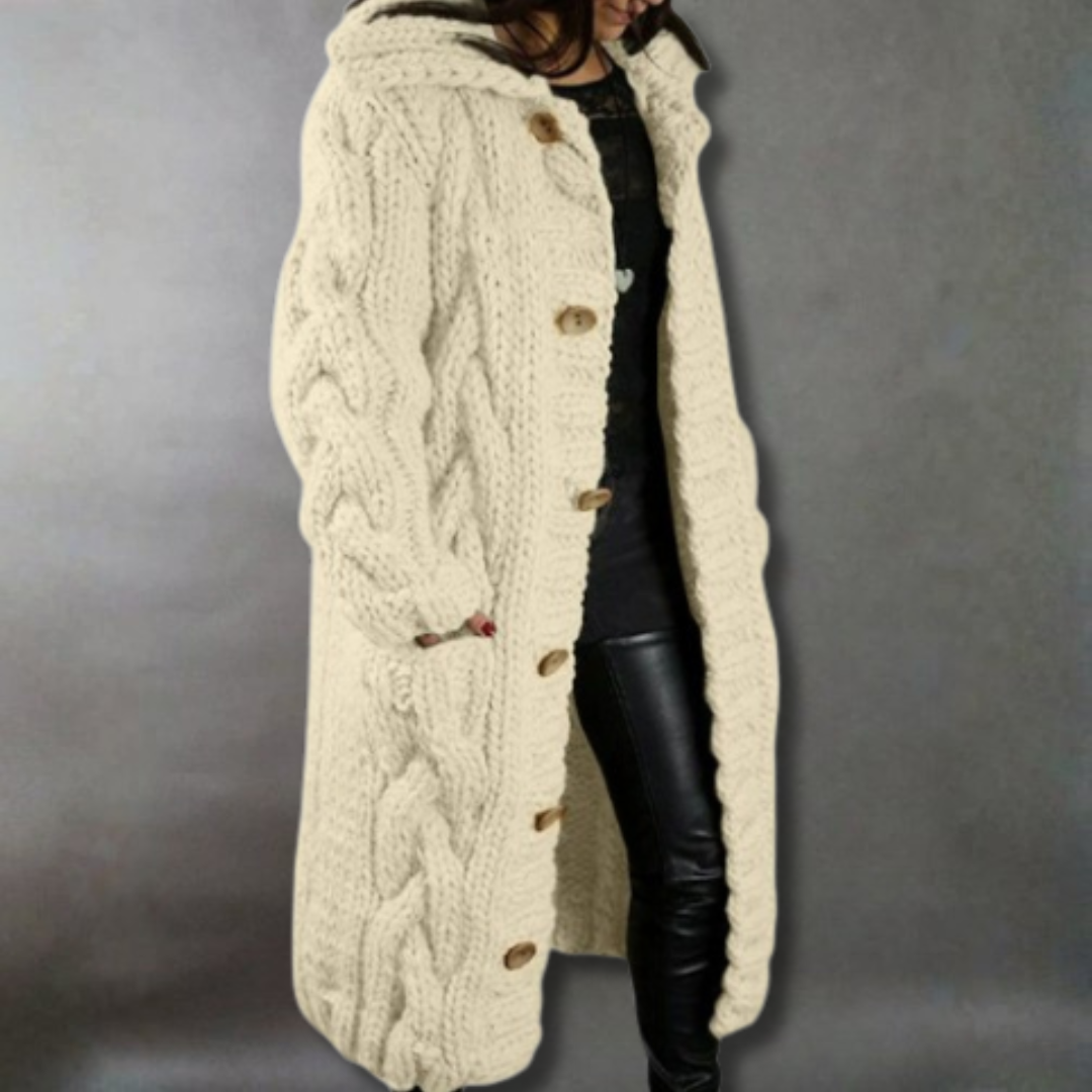 Hannah Elegant Cosy Cable-Knit Coat