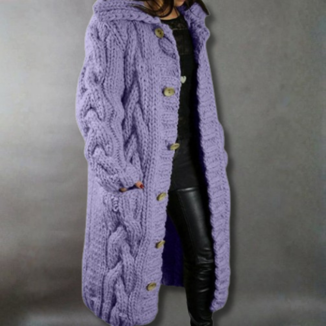 Hannah Elegant Cosy Cable-Knit Coat