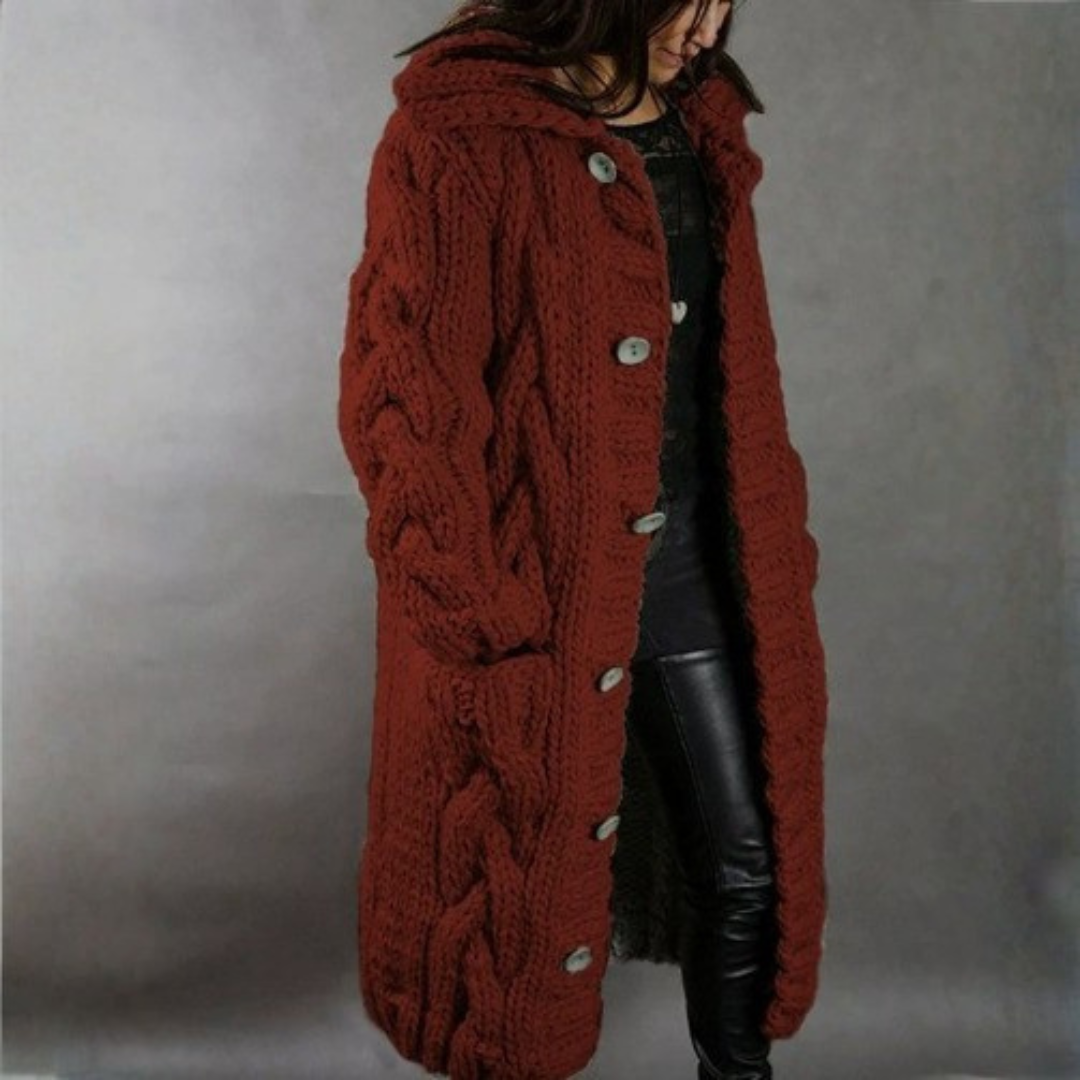 Hannah Elegant Cosy Cable-Knit Coat