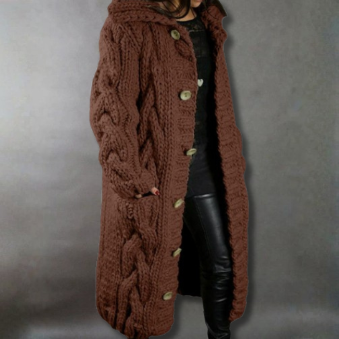Hannah Elegant Cosy Cable-Knit Coat