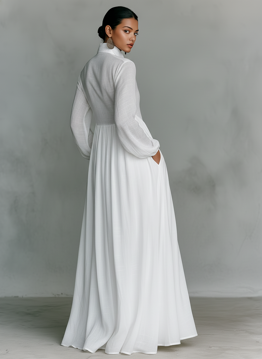 Madeleine Linen Blend Patchwork Maxi Dress