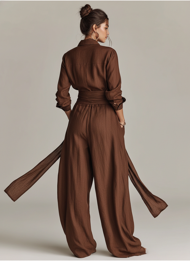 Marnie Belted Linen Blend Jumpsuit