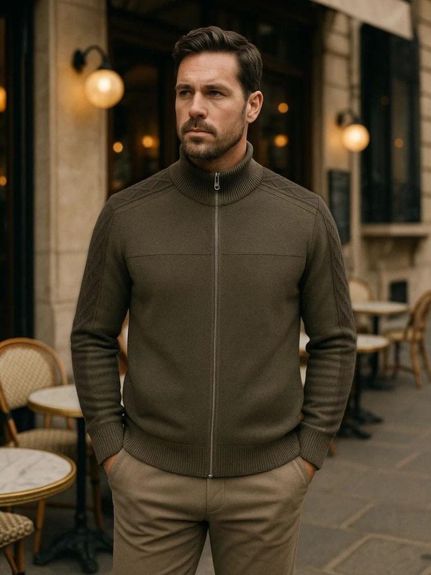 Magnus Cashmere Zip-Up Sweater