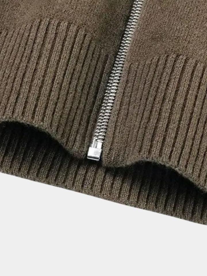 Magnus Cashmere Zip-Up Sweater