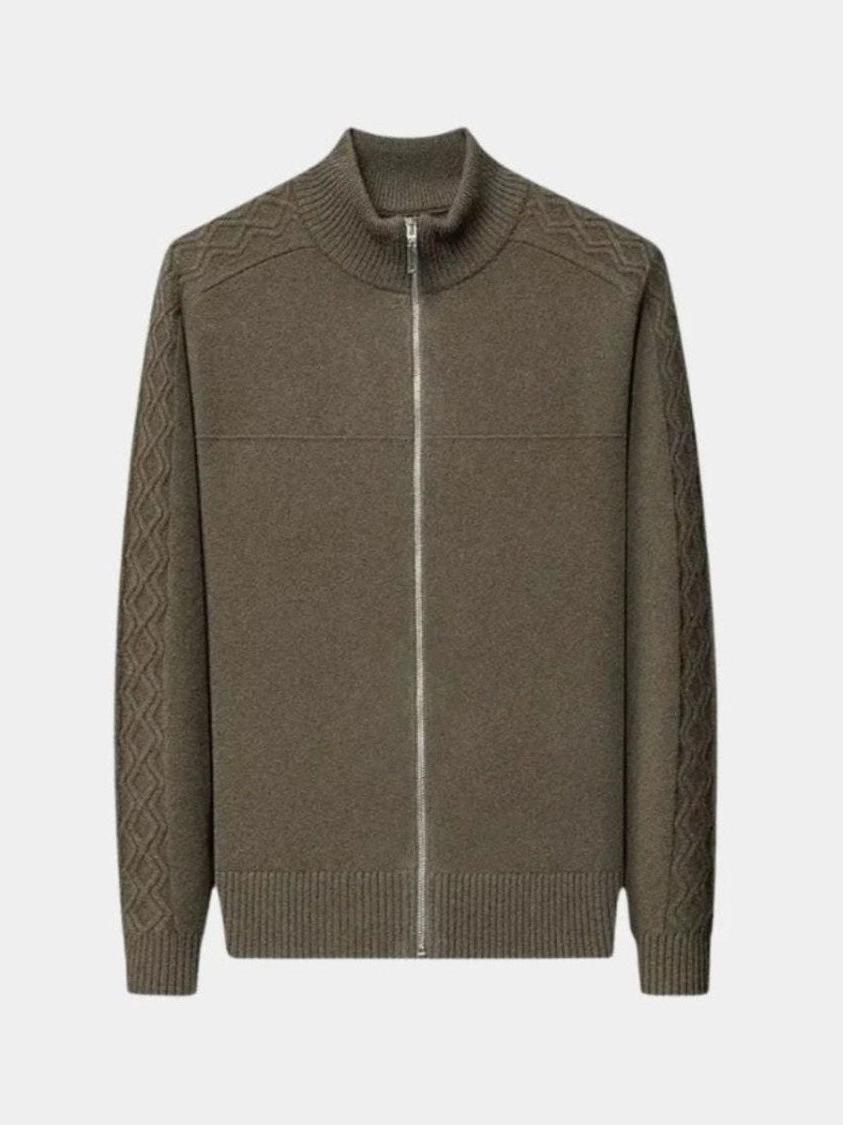 Magnus Cashmere Zip-Up Sweater