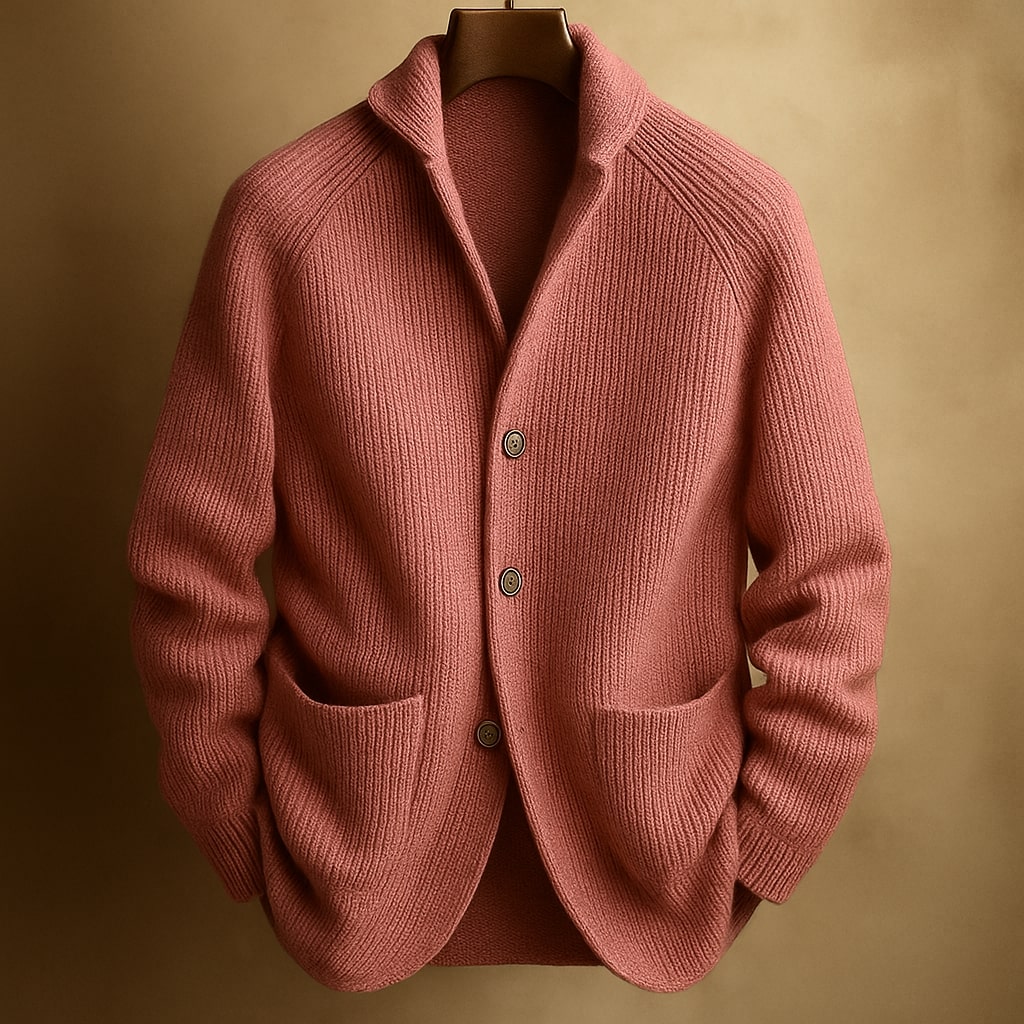 Liam Cord Cardigan In Wool For Men