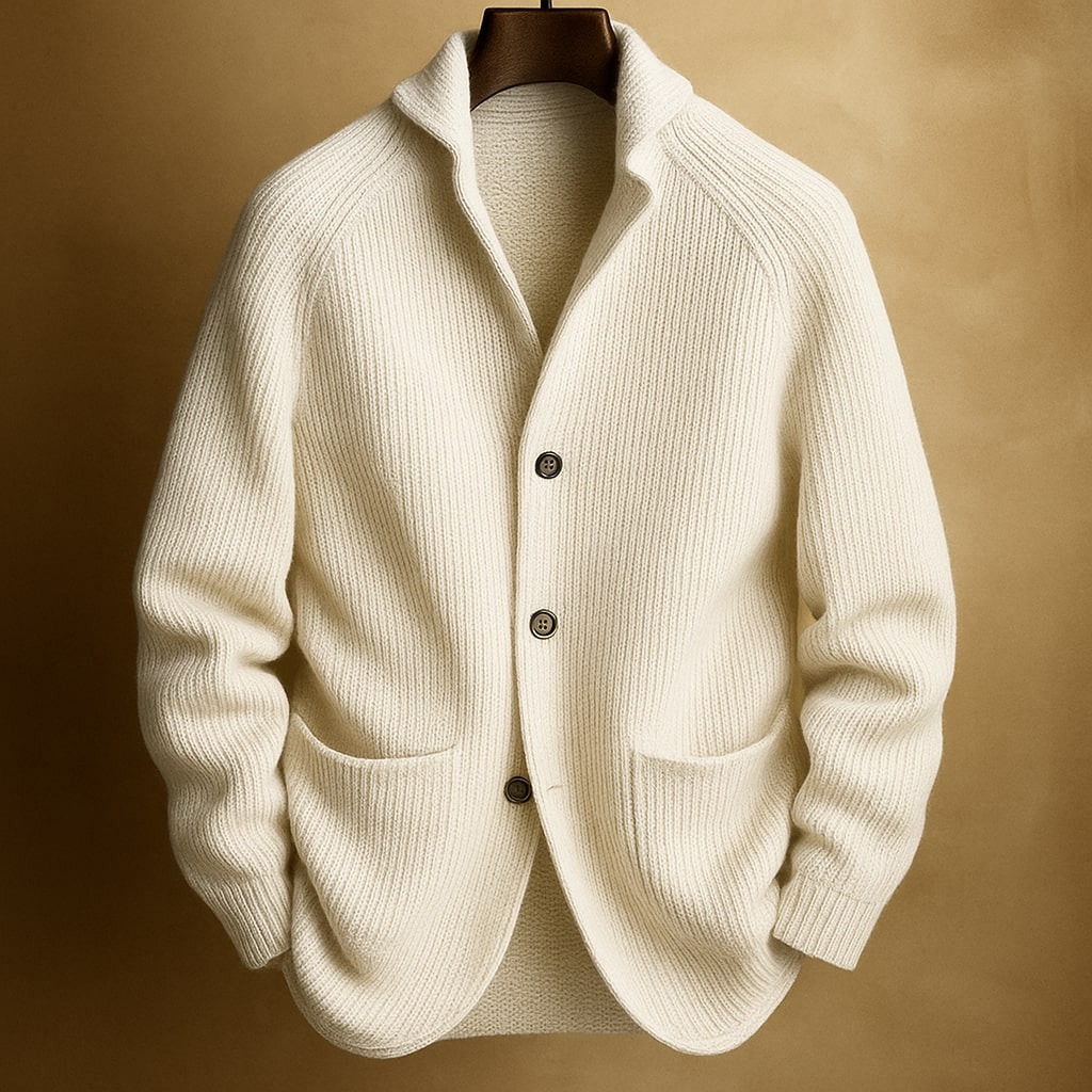 Liam Cord Cardigan In Wool For Men