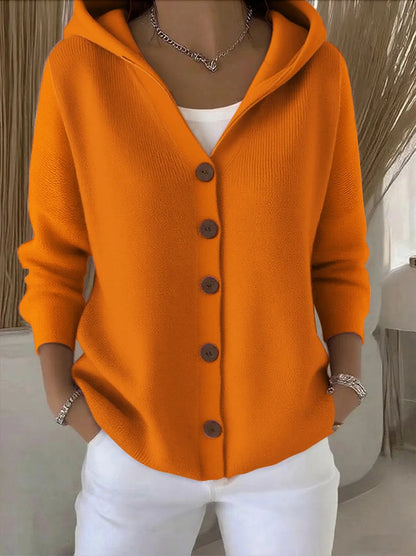Roos Gebreid Vest met Capuchon