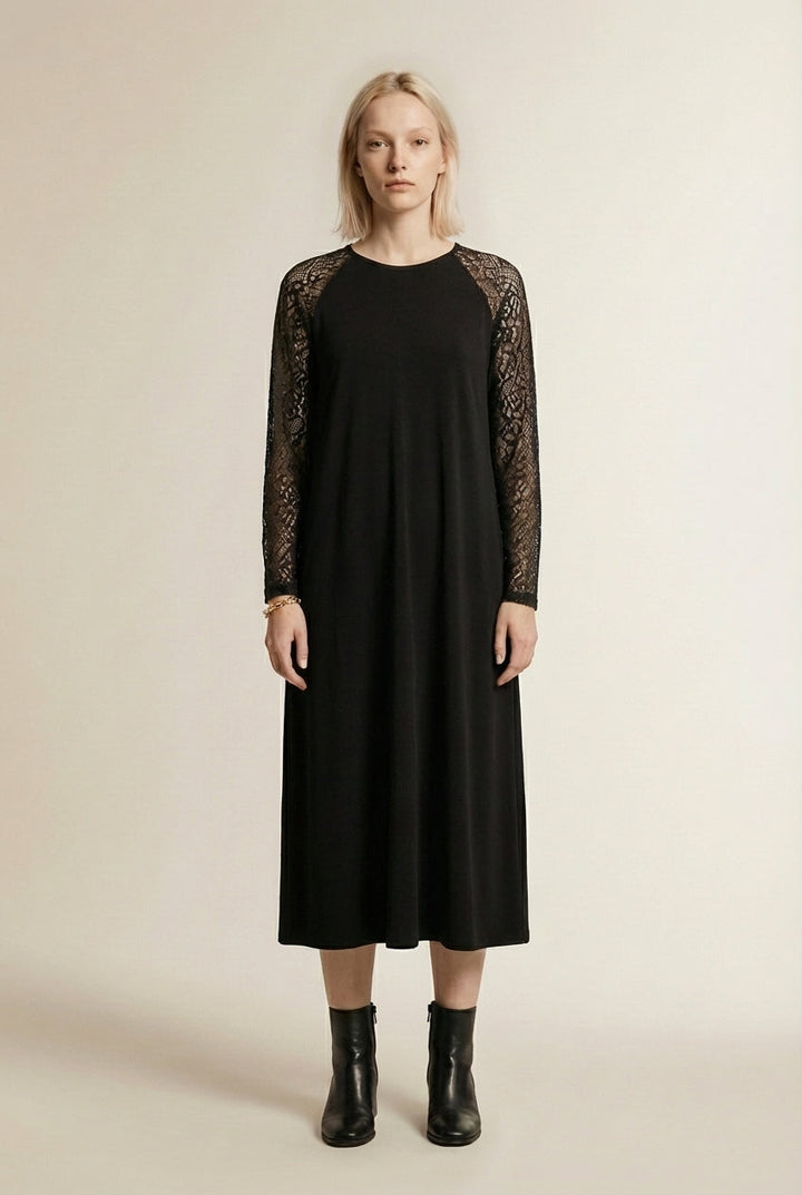 Annabelle Elegant Lace Dress with V-Neck