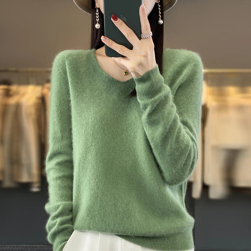 Tahlia Luxury V-Neck Knit Sweater