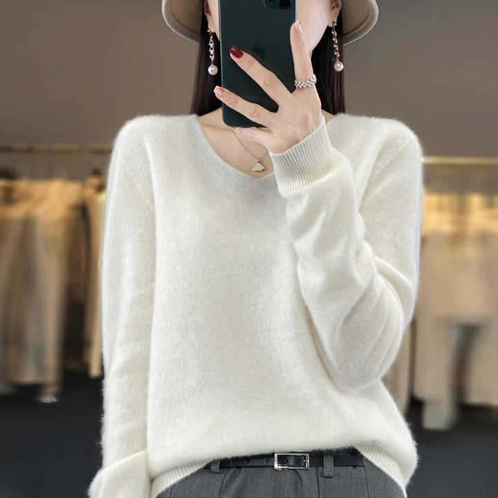 Tahlia Luxury V-Neck Knit Sweater