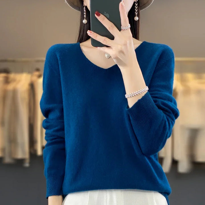 Tahlia Luxury V-Neck Knit Sweater