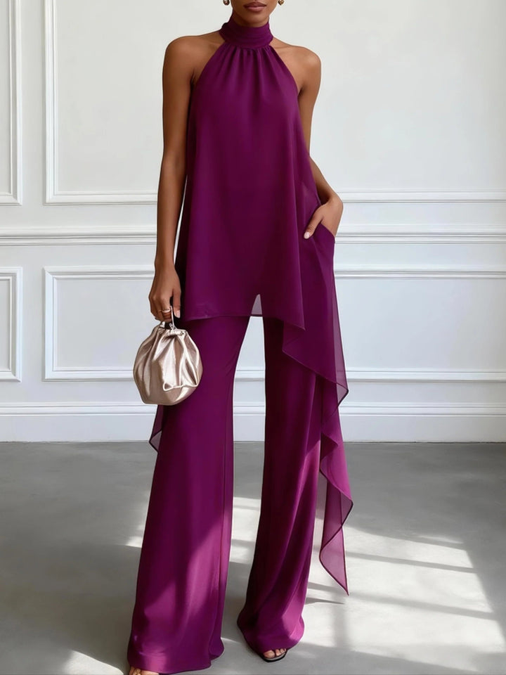 Nerida Elegant Halter Set with Pants