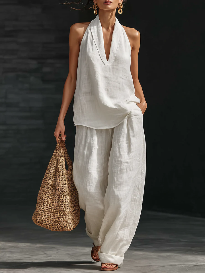 Eulalia Elegant Set with Wide-Leg Trousers