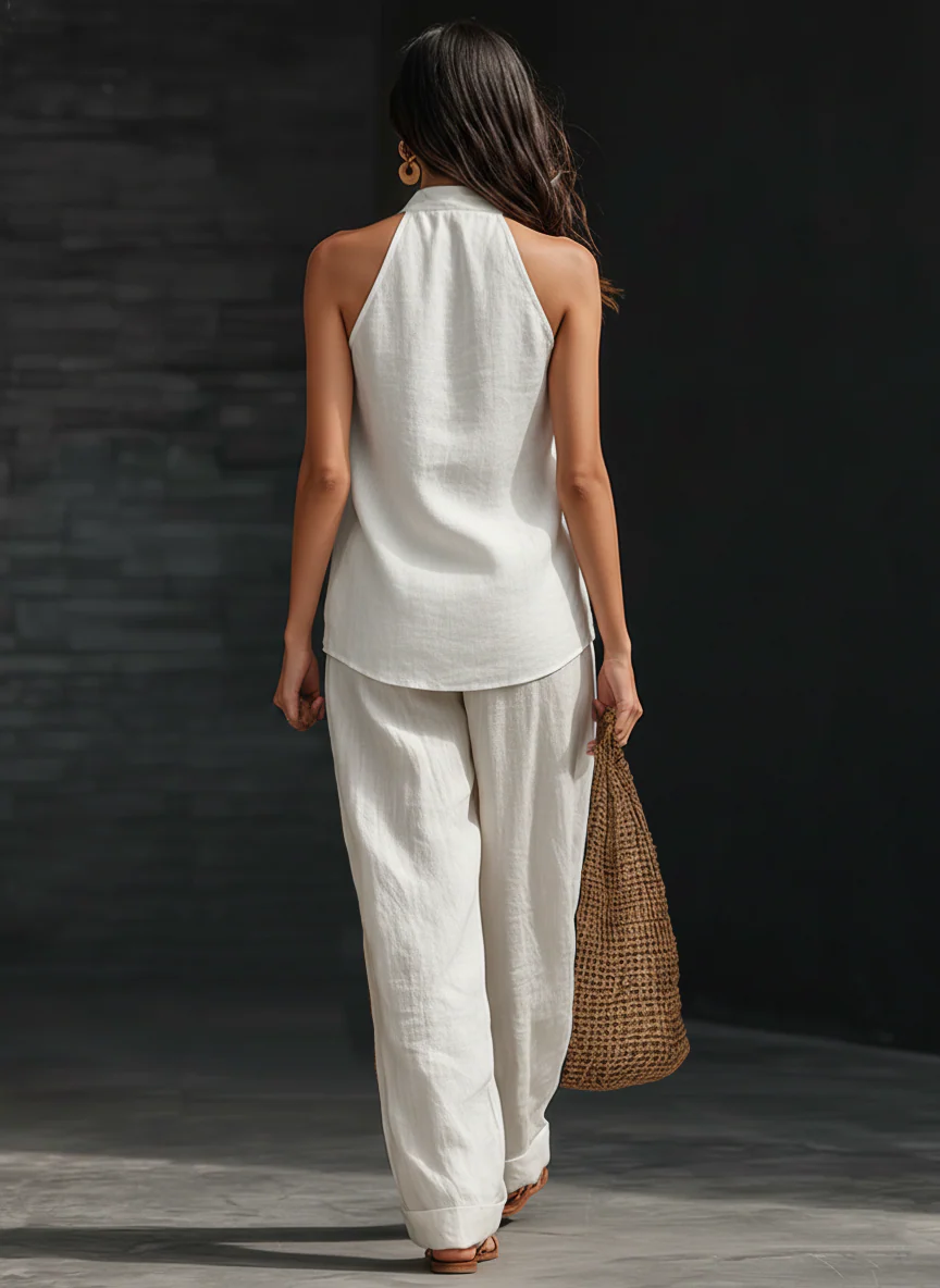 Eulalia Elegant Set with Wide-Leg Trousers