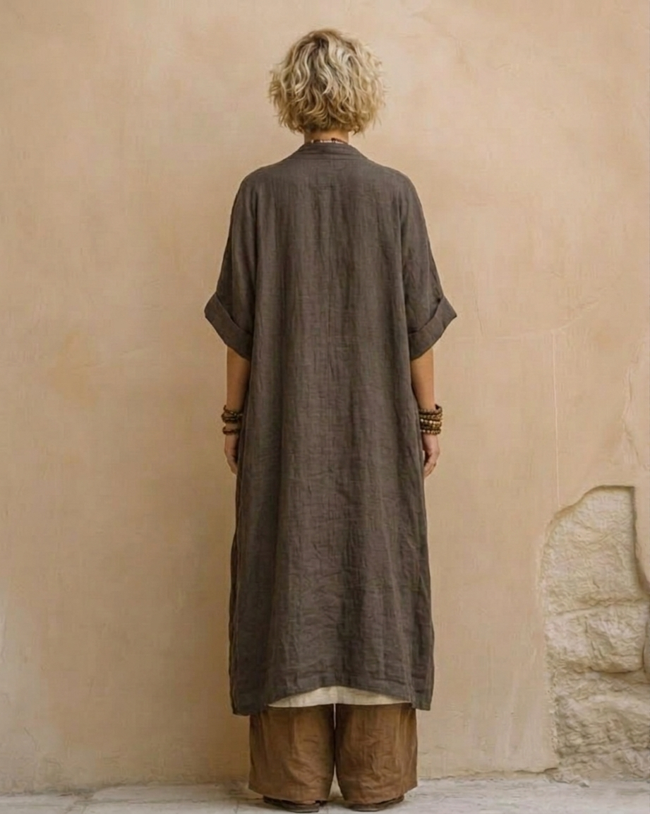 Sophie™ | Dark Gray & Brown Tribal Print Three-Piece Set