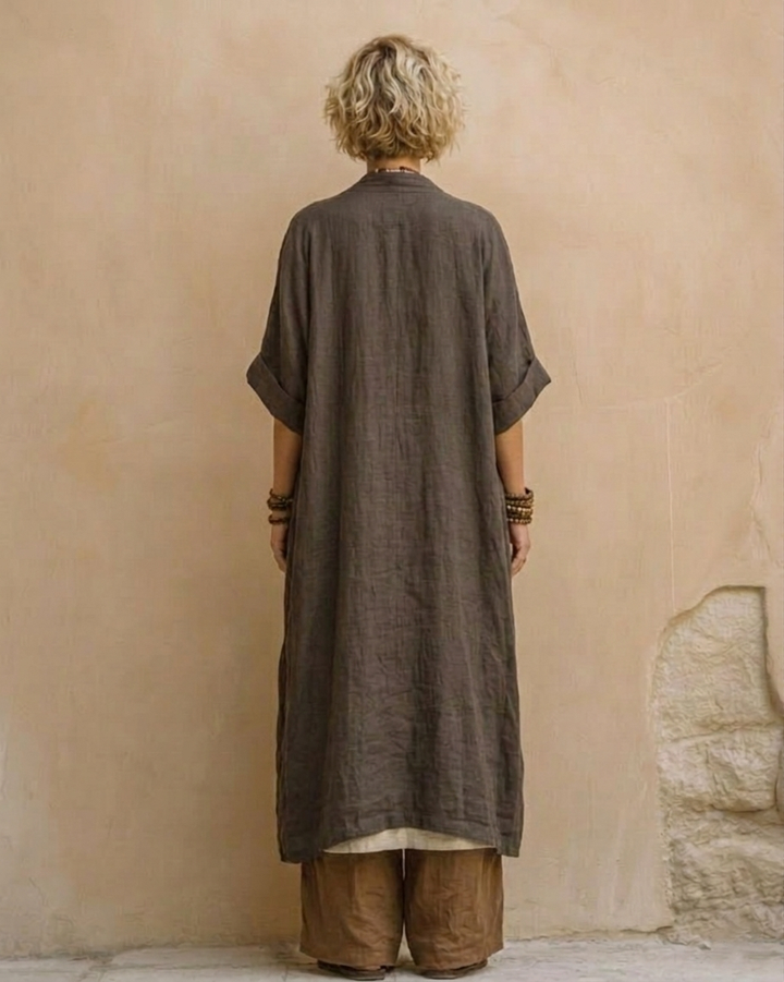 Sophie™ | Dark Gray & Brown Tribal Print Three-Piece Set