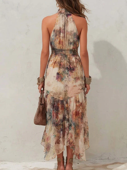 Chloe Vintage Floral Soft Midi Dress
