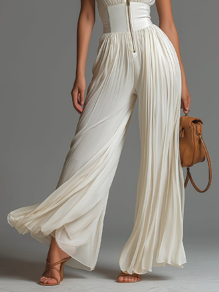 Miley V-neck Zip-up Jumpsuit