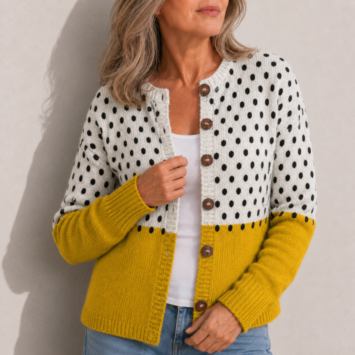 Shania POLKA KNIT CARDIGAN