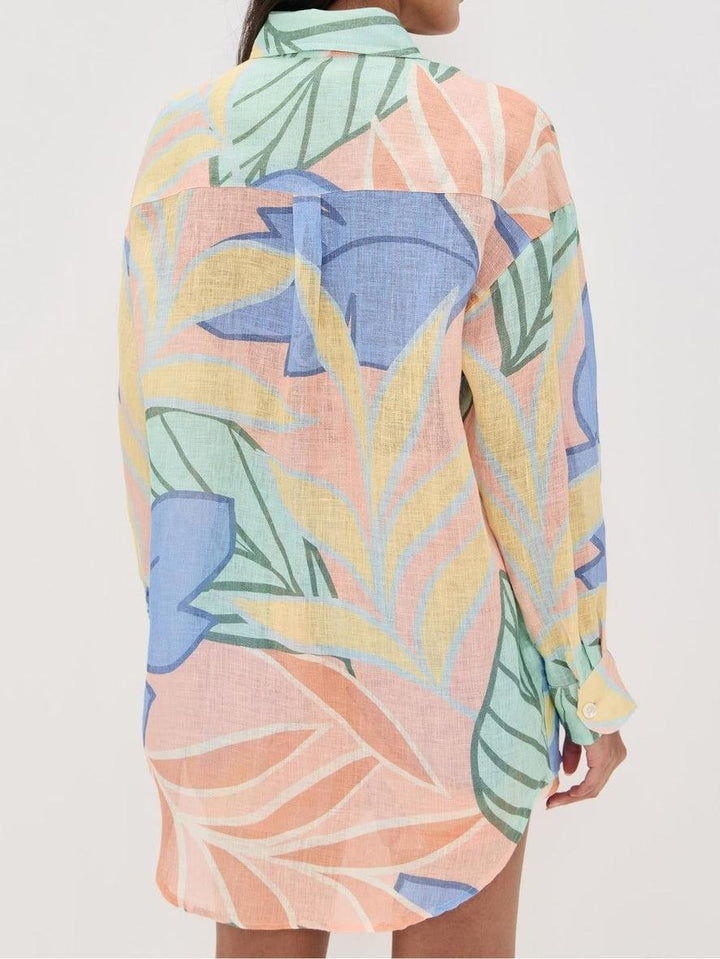 Amandine™ | Tropical Leaf Printed Short Set