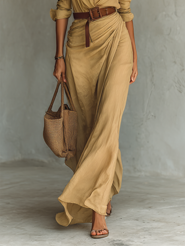 Briar Belted Lapel Maxi Dress