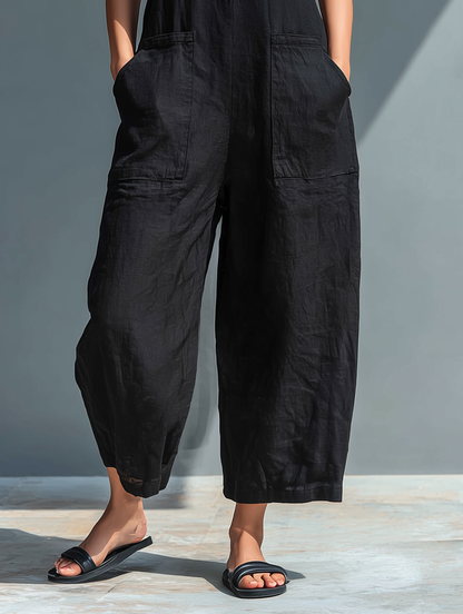 Beatrice Linen Blend Loose Jumpsuit