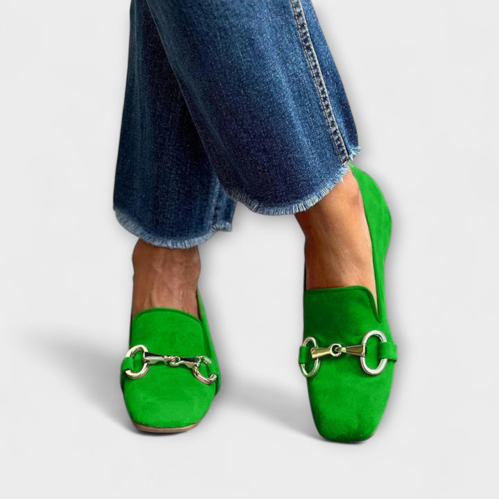 Marissa Classic Square-Toe Buckle Loafers
