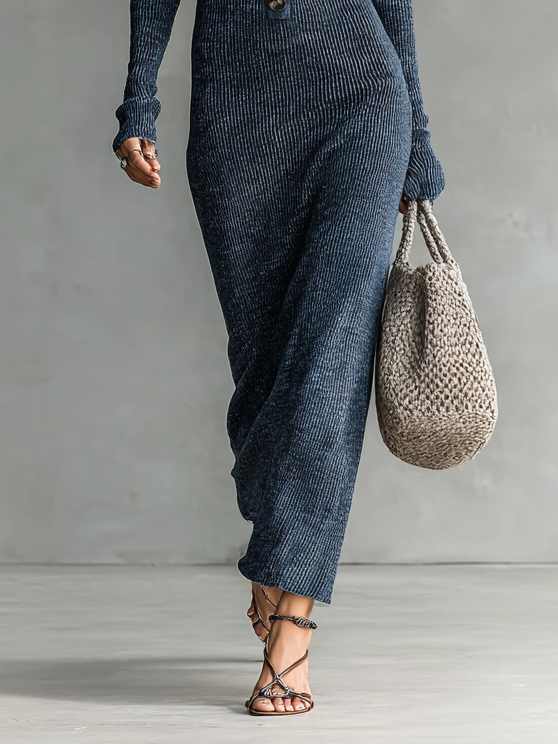 Mae Hooded Knitted Maxi Dress