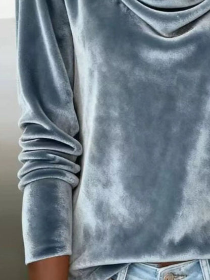Sienna Elegant Velvet Cowl Neck Top