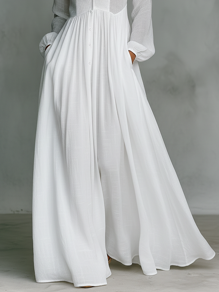 Madeleine Linen Blend Patchwork Maxi Dress
