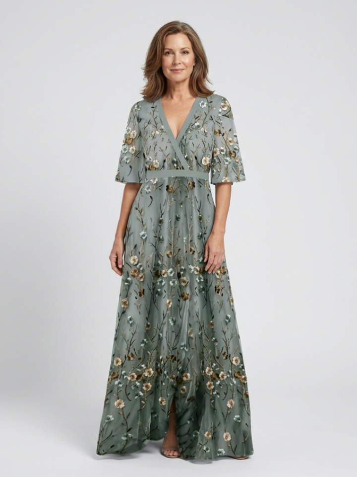 Paloma Floral Short Sleeve Maxi Dress
