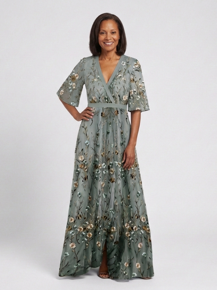 Paloma Floral Short Sleeve Maxi Dress
