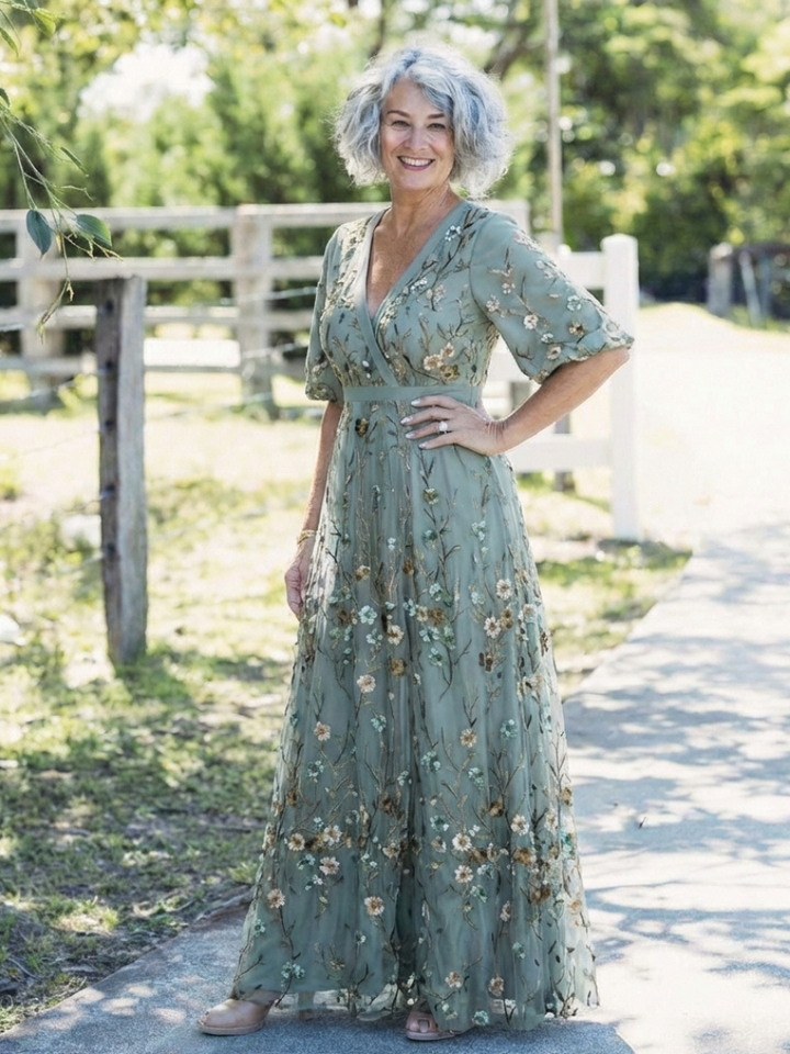 Paloma Floral Short Sleeve Maxi Dress