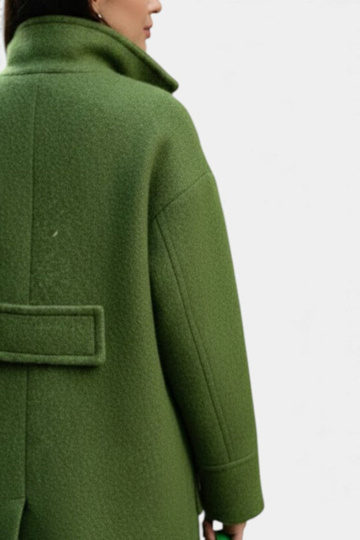 Grace Long Oversized Double-Breasted Coat with Notched Collar