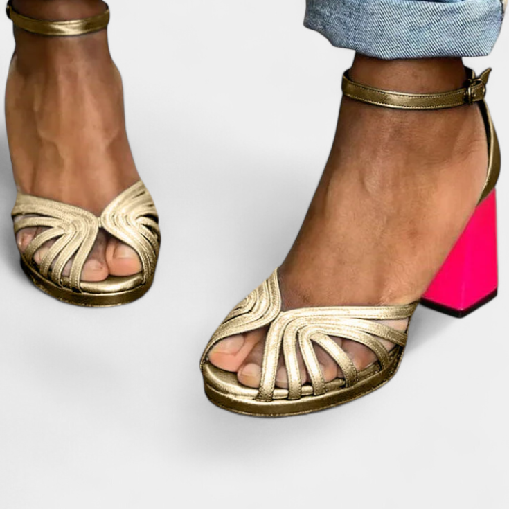 Bianca Classic Sandals with Gold Strap