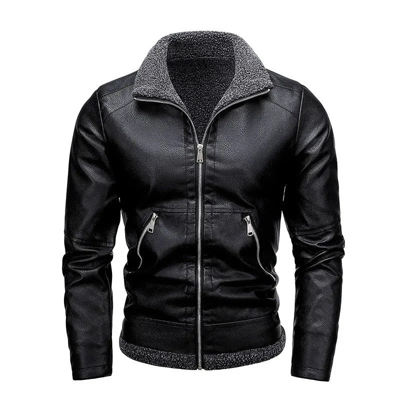 Mateo™ | Elegant Plush Leather Jacket