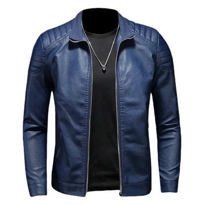 Francisco Leather Vest with Stand Collar