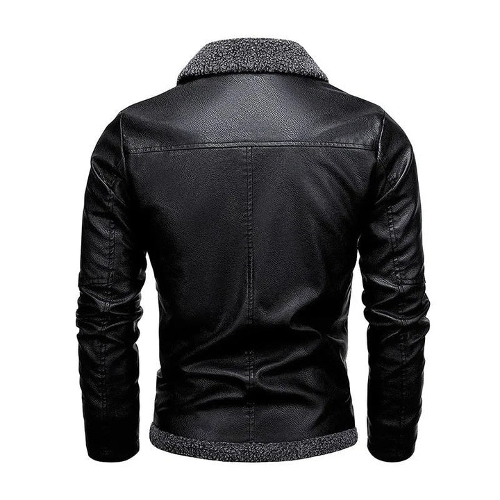 Mateo™ | Elegant Plush Leather Jacket