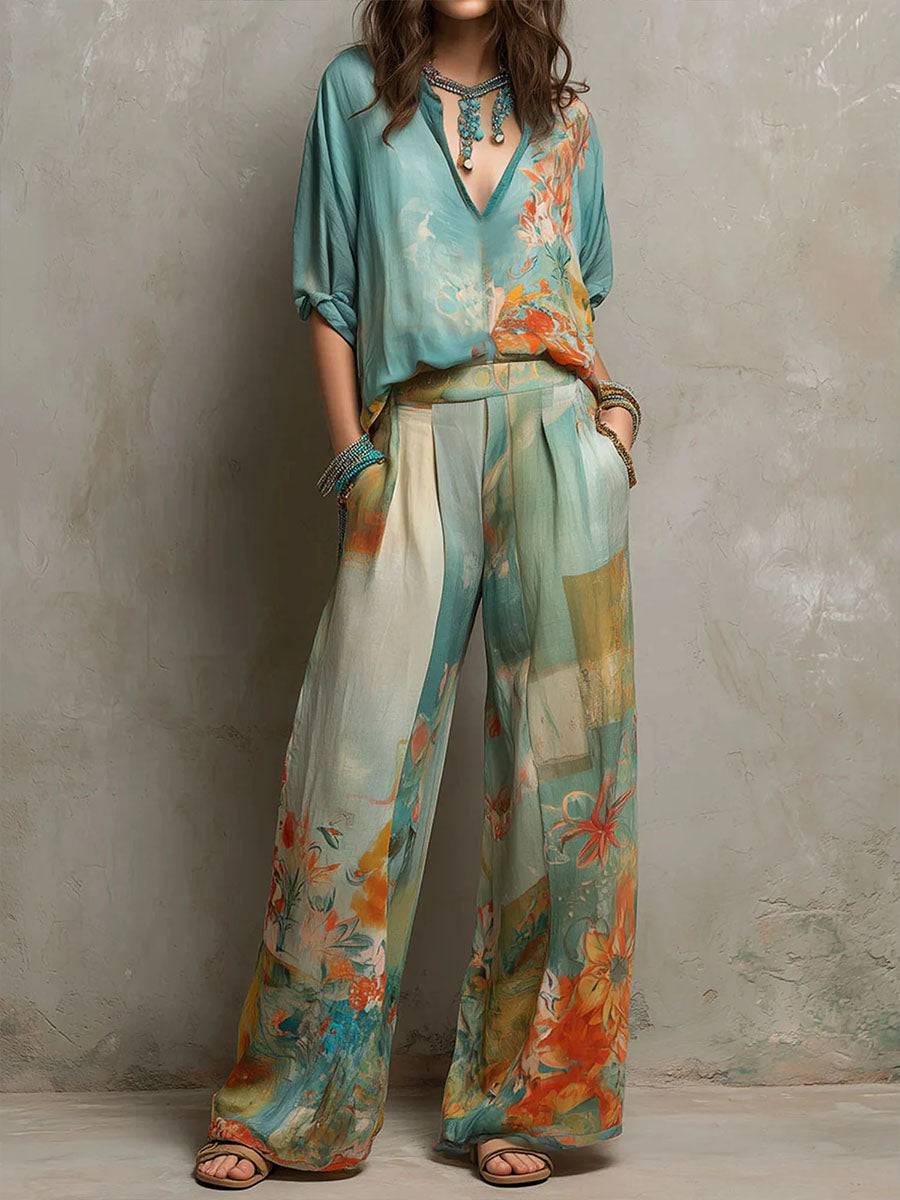 Frances Elegant Floral Print Set