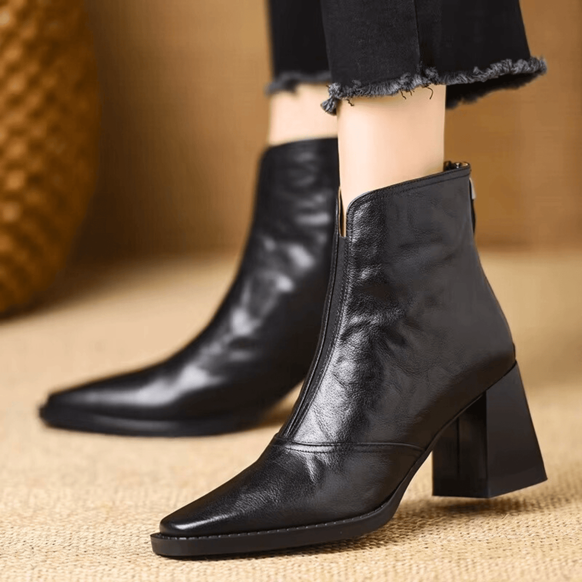 Jessica Luxury Mid-Heel Ankle Boots
