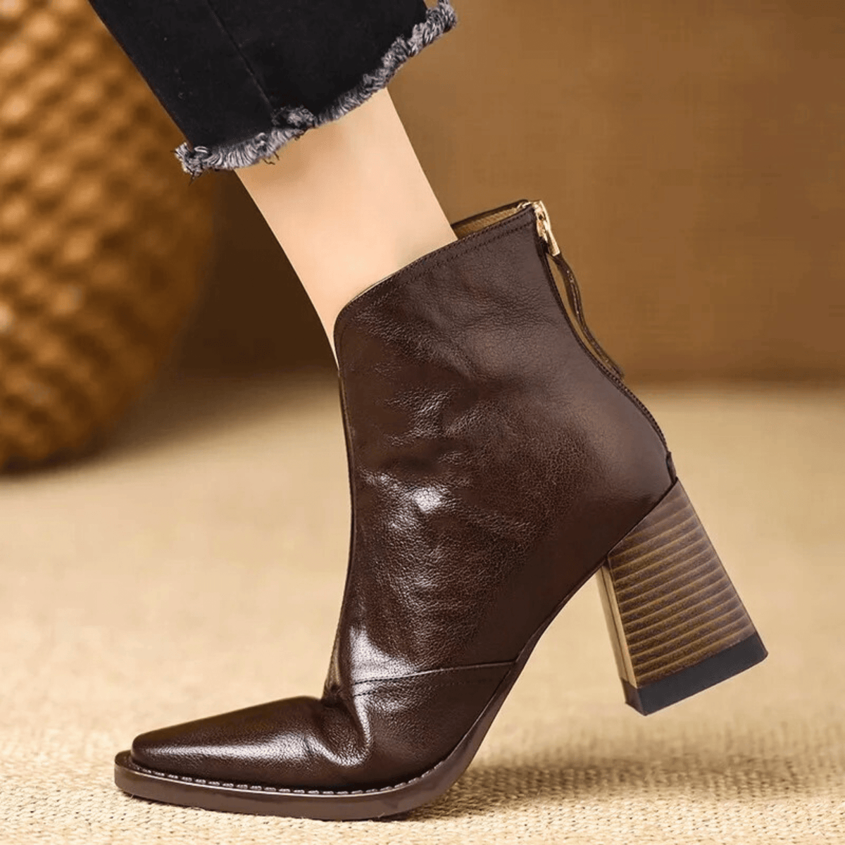 Jessica Luxury Mid-Heel Ankle Boots