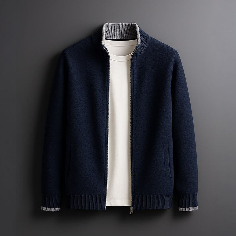 Harvey™ | Elegant Wool Zip Cardigan